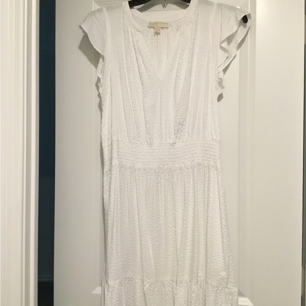 MICHAEL Michael Kors White Textured Maxi Dress